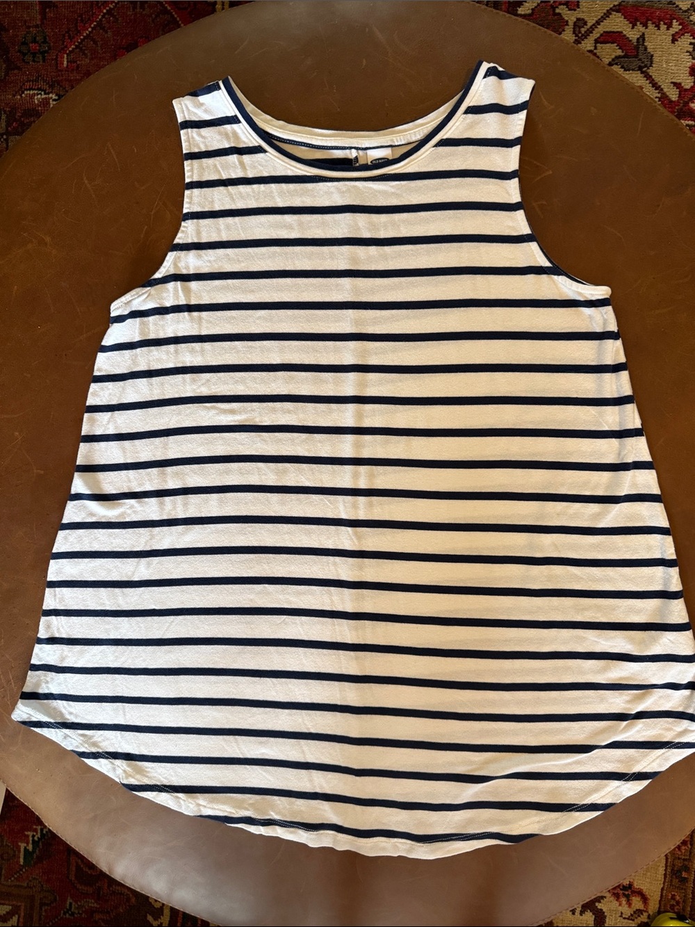 Old Navy Luxe Navy Blue and White Striped Tank Top, size small